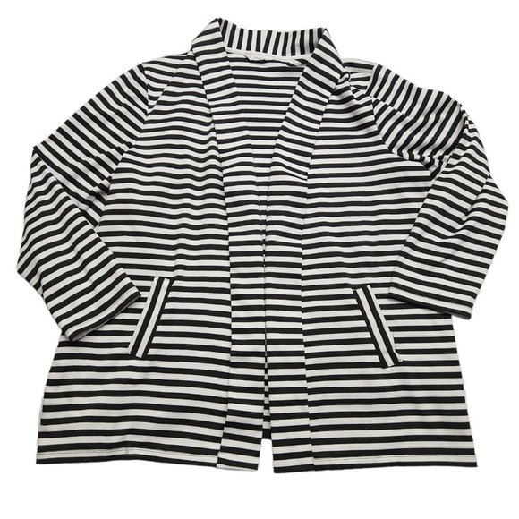 Christopher & Banks Striped Black White Blazer Plus Size 2X- 3X - Picture 1 of 6
